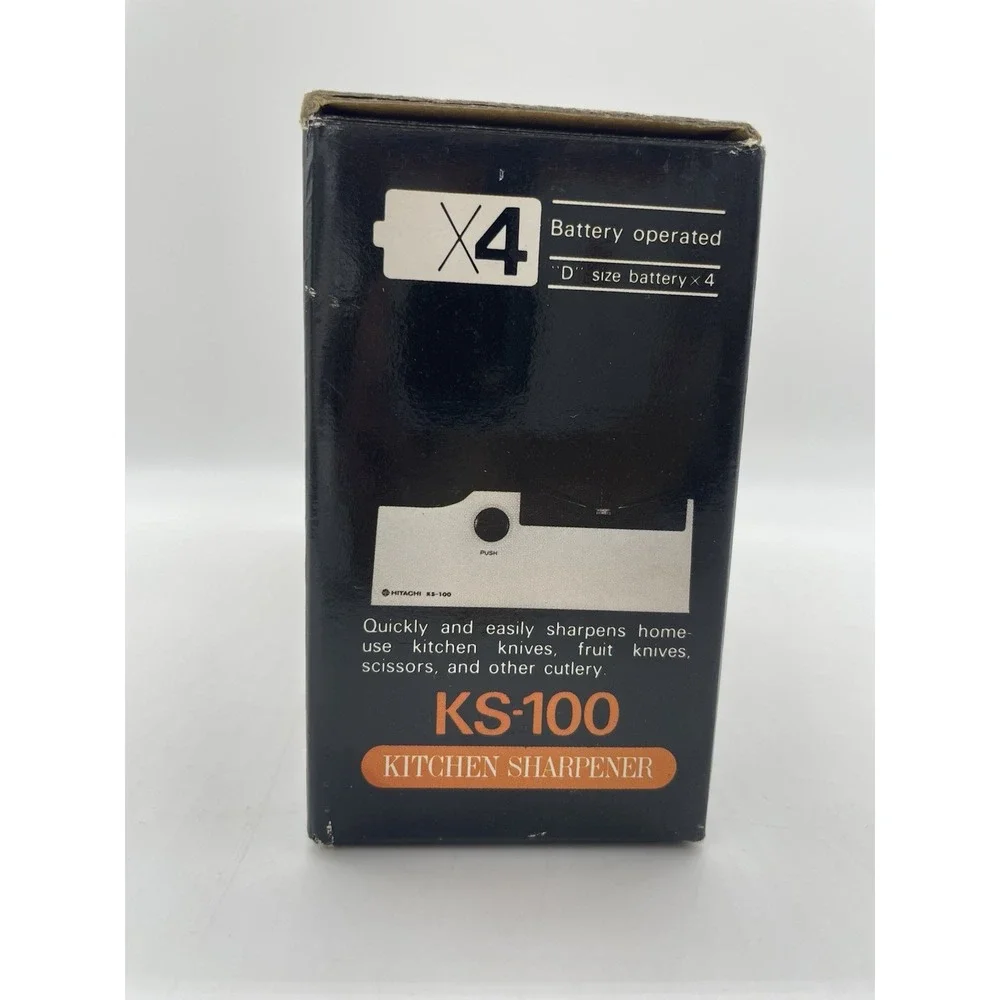 VTG Hitachi KS-100 Cordless Knife Sharpener White Battery‎ Operated Japan Tested